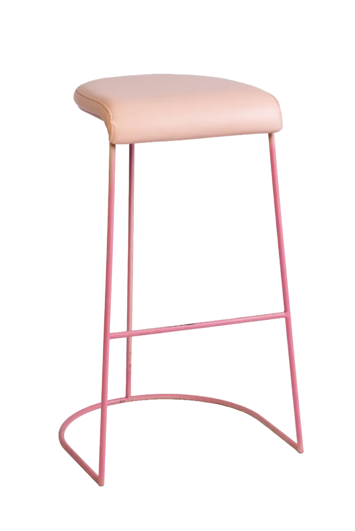 Boomerang Padded Stool (Pink)