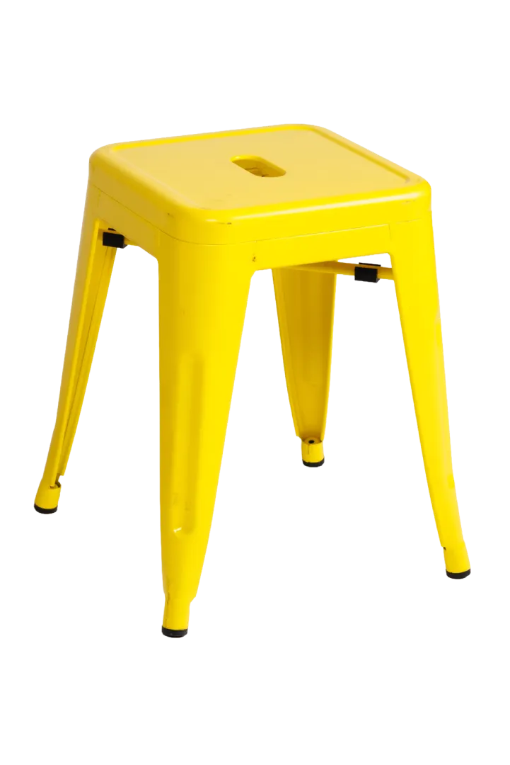 Low Tolix Stool – Yellow
