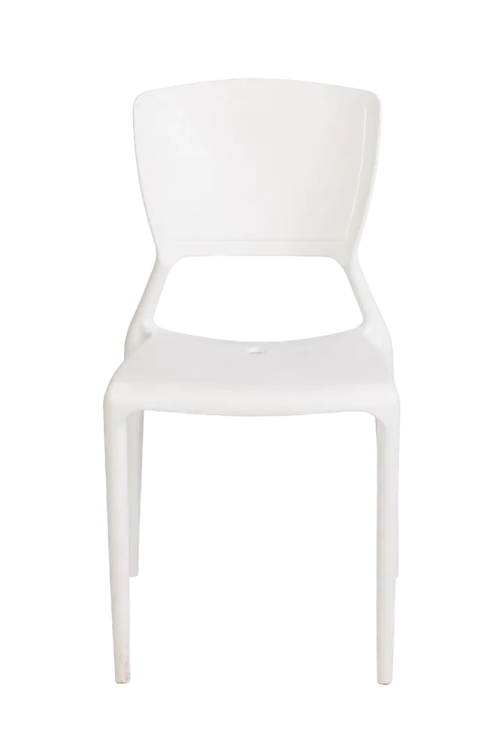 White Solid Back Chair