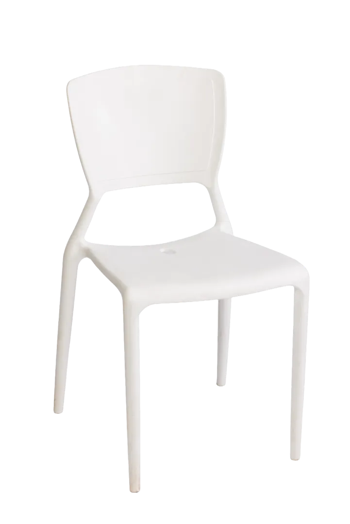 White Solid Back Chair