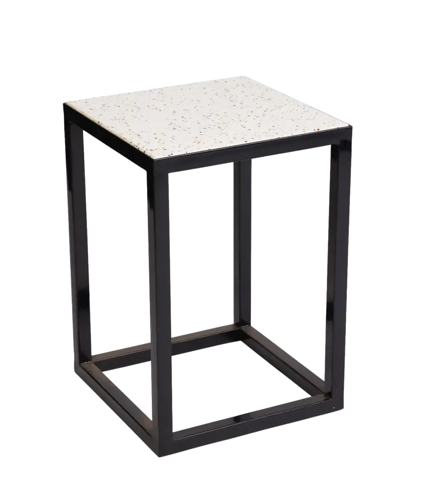 Terrazzo Square Side Table (Black)
