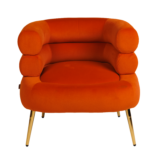 Candice Velvet Accent Chair (Orange)