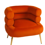 Candice Velvet Accent Chair (Orange)
