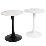 Huey Round Cafe Table (Black & White Bases)