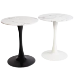 Huey Round Cafe Table (Black & White Bases)