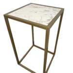 Solar Gold High Bar Table with Marble Top